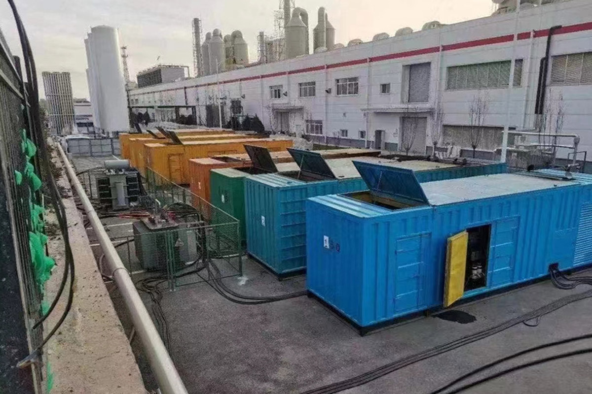 总口管理区发电机租赁施工现场